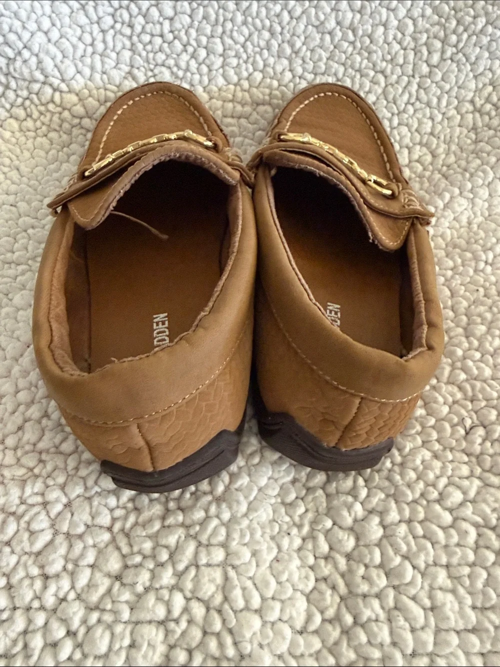 Steve Madden Brown Leather Bit Loafers for kids size 2